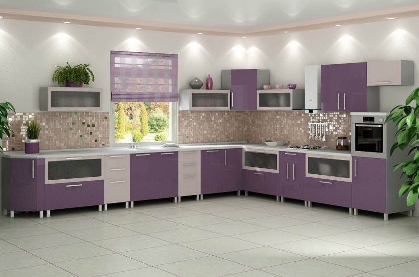 Фиолетовая кухня - современные идеи по сочетанию цвета и оттенков. Особенности подбора аксессуаров при оформлении кухни