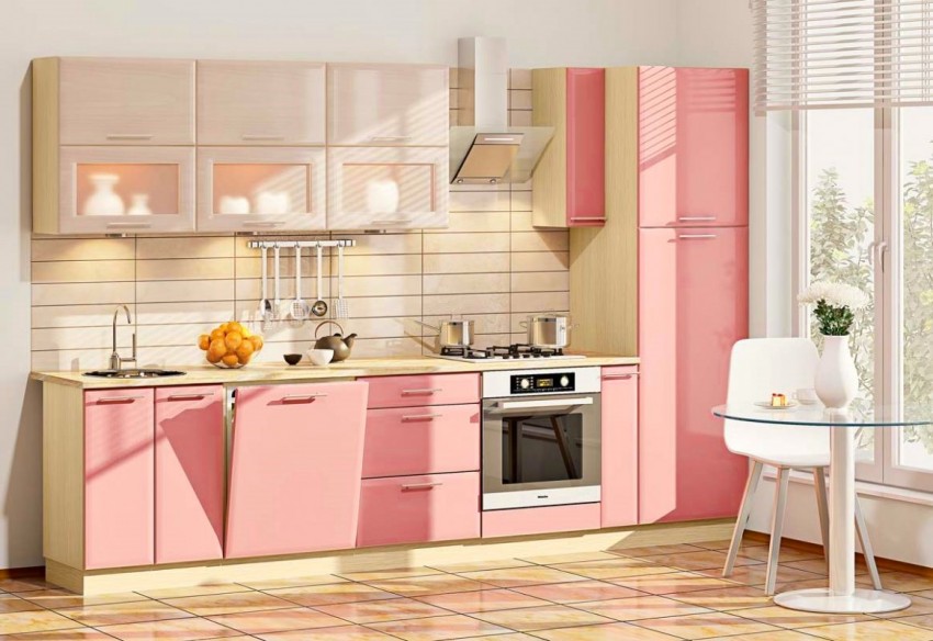 Розовая кухня - особенности применения розового цвета в кухонном интерьере
