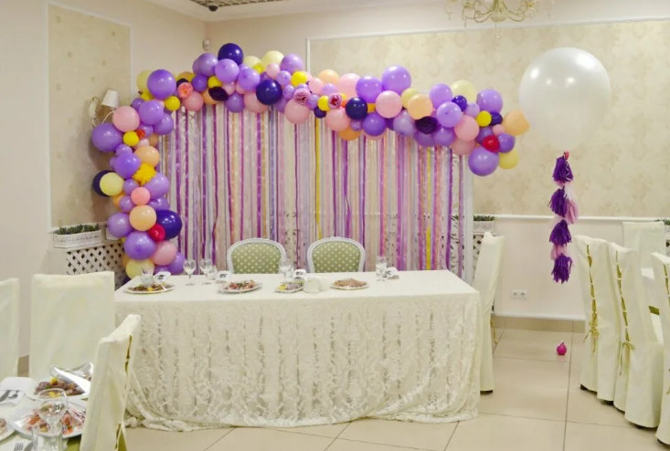 Украшение зала на свадьбу воздушными шарами